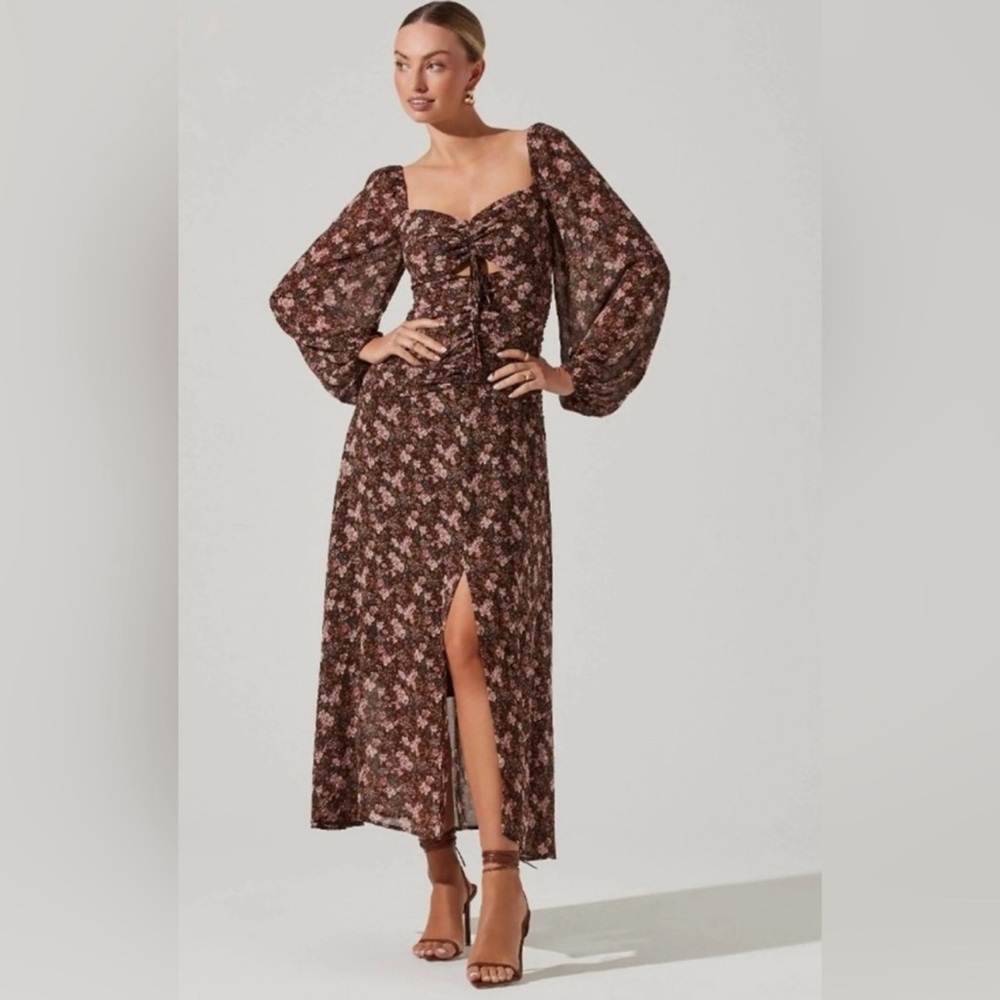 ASTR THE LABEL floral cut out maxi dress